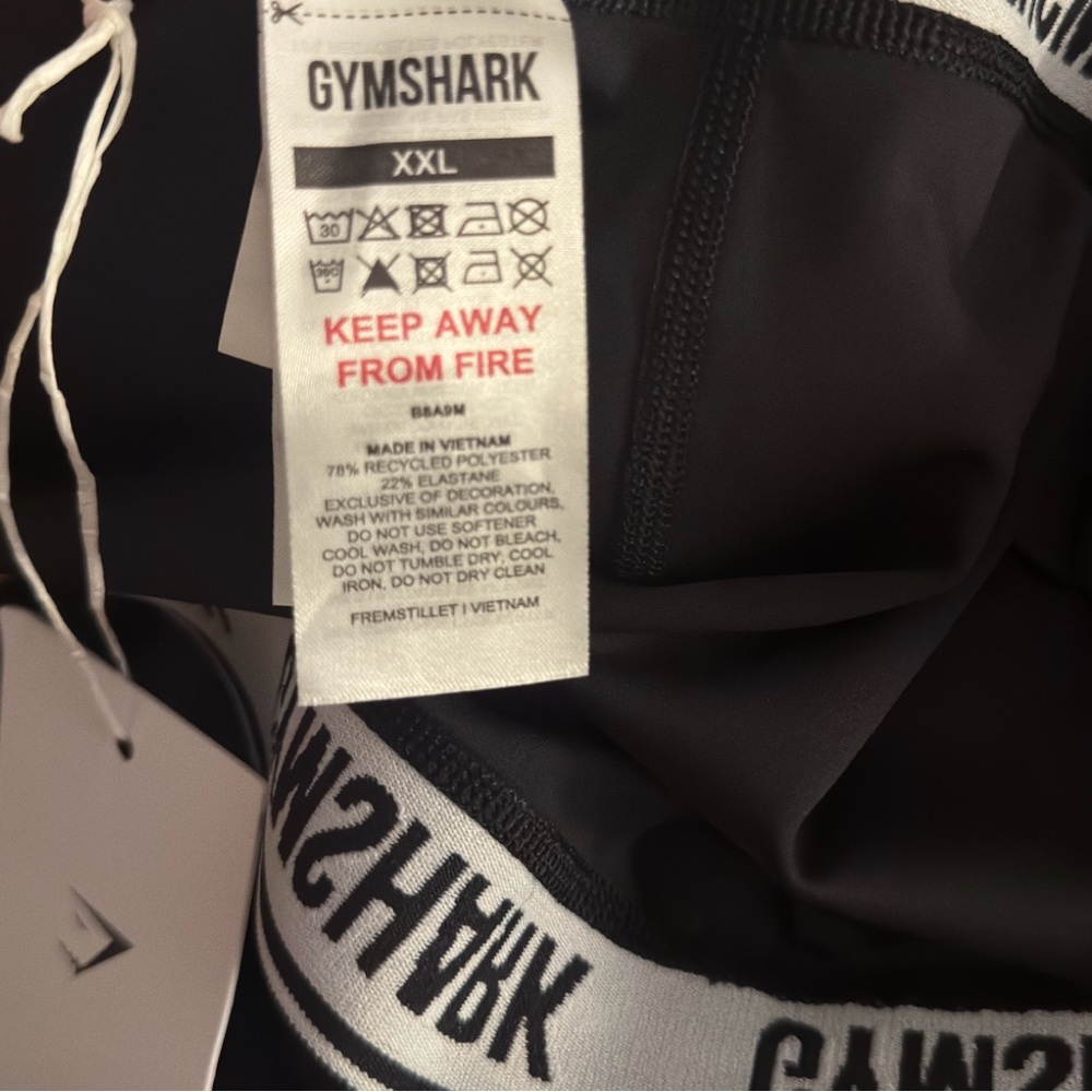 NWT GYM-SHARK EVERYDAY GYMSHARK WAISTBAND LEGGINGS - BLACK - Picture 7 of 7